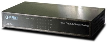 5-prievadų Gigabitinis interneto tinklo šakotuvas Planet GSD-503-EU